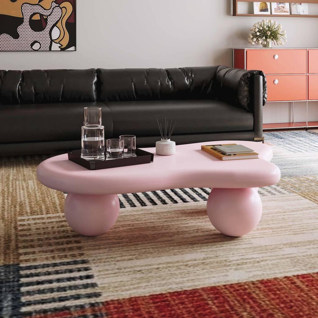 Cloud Shaped Coffee Table with 3 Ball Legs
