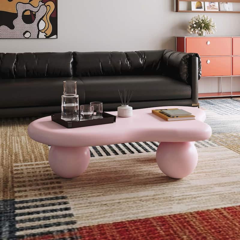 Cloud Shaped Coffee Table with 3 Ball Legs