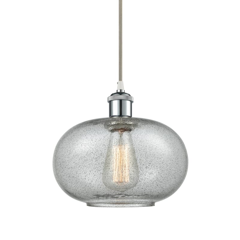 Innovations Lighting 516-1P-11-10 Gorham Pendant Gorham 10" Wide Mini - Charcoal / White and Polished Chrome