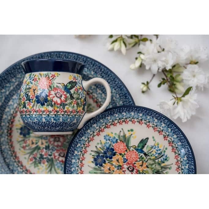 Blue Rose Polish Pottery Ceramika Artystyczna Bubble Mug