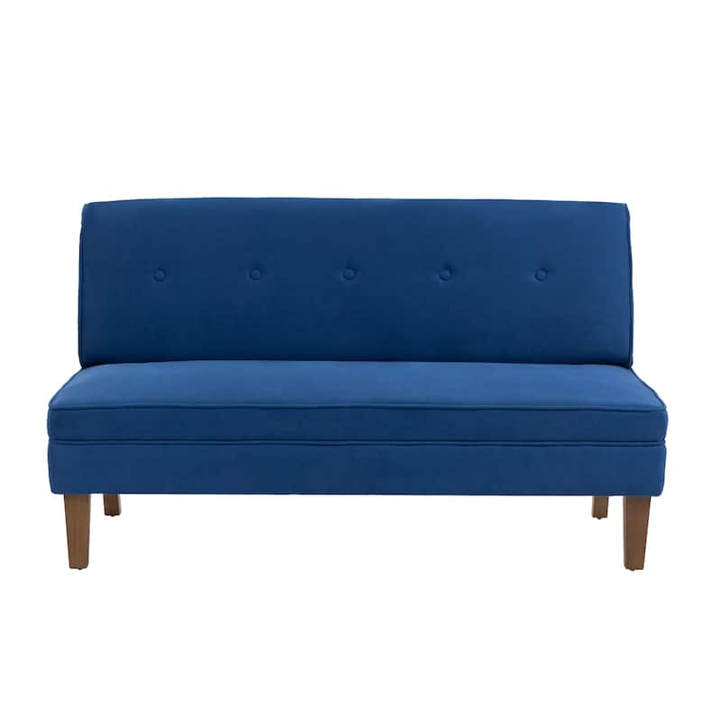 Porthos Home Svea Armless Loveseat Small Couch Sofa, Fabric, Rubberwood