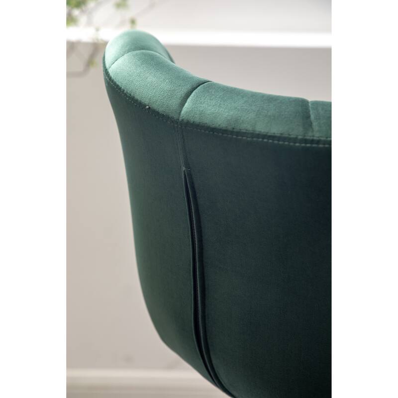 Upholstered Adjustable Swivel Barstools for Dining Room, Set of 2