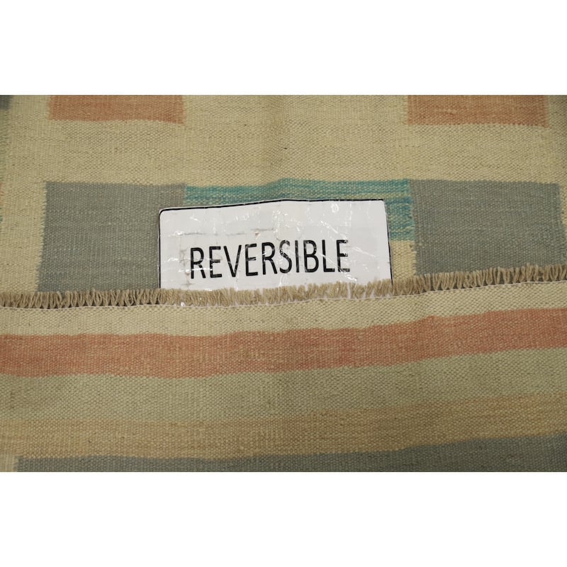 Hand Woven Oriental 100% Wool Carpet Southwestern Modern Multi-Colored Kilim Area Rug - 5' 8'' X 4' 0''