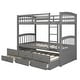 preview thumbnail 18 of 21, Merax Twin over Twin Bunk Bed with Trundle and 3 Drawers