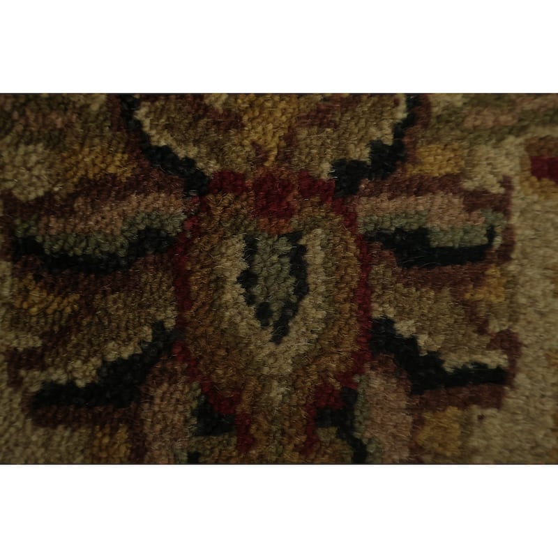 Hand Knotted Oriental 100% Wool Carpet Traditional All-Over Black Agra Area Rug - 8' 8'' X 5' 8''