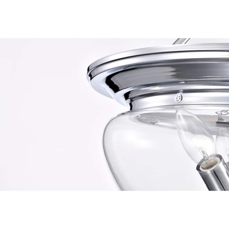 Latona Semi Flush Mount Ceiling Light Chrome Polished and Clear Glass Finish 3-Light - N/A