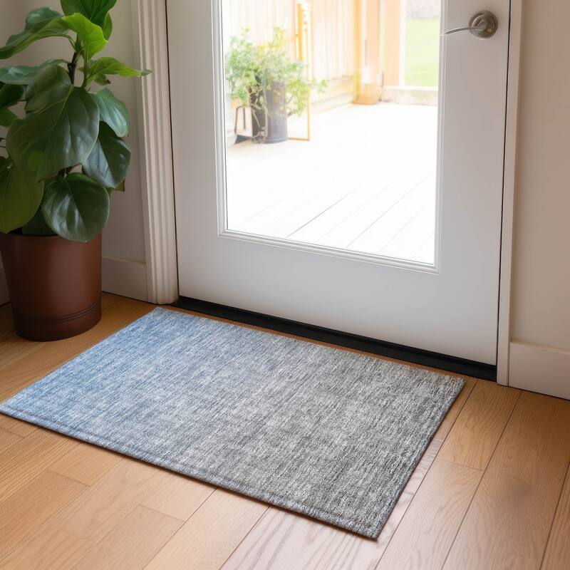 Machine Washable Indoor/ Outdoor Chantille Solid Ombre Rug