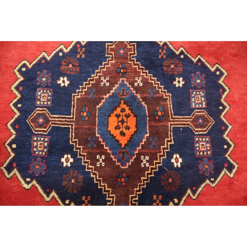 Hand Knotted Oriental 100% Wool Carpet Traditional Tribal Red Sirjan Area Rug - 7' 6'' X 5' 7''