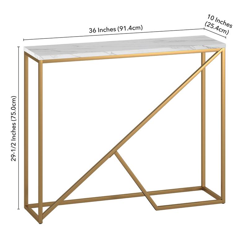 Stella 36" Wide Console Table with Faux Marble Top
