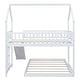 preview thumbnail 11 of 10, Twin over Full House Bunk Bed with Slide and Built-in Ladder, White