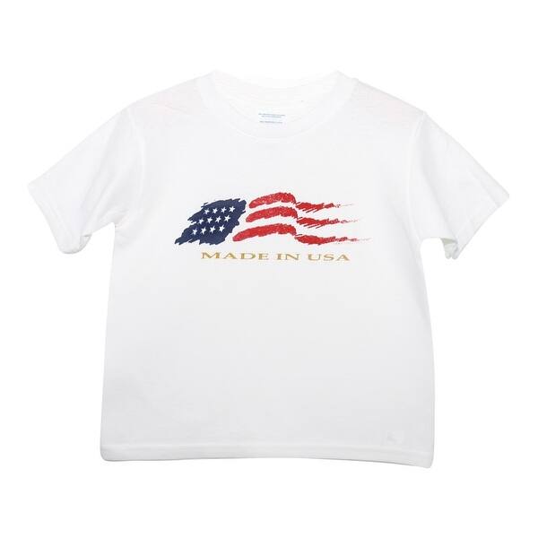 Shop Girls White Red Blue American Flag Made In Usa Print T