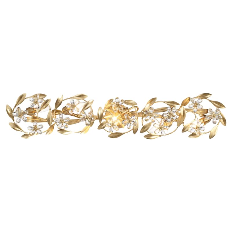 Marselle 5 Light Antique Gold Sconce - 42"W x 8.5"H x 6.5"D