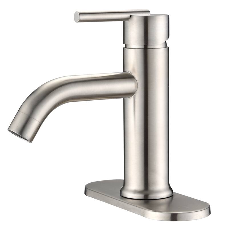 PROOX Single Lever Handle Bathroom Single Hole Basin Stainless Steel Faucet - Brushed Nickel