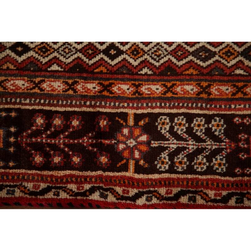 Shiraz Persian Vintage Area Rug Handmade Wool Carpet - 5'2"x 8'2"
