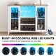 preview thumbnail 14 of 18, Wine Bar Cabinet with LED Light - 15.7"D x 47.2"W x 34.61"H