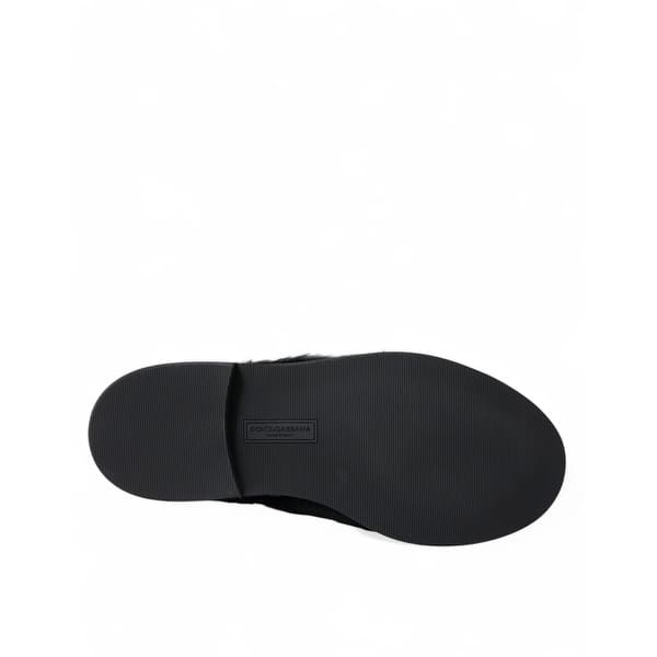 Dolce & Gabbana Elegant Black Fur Derby Dress Shoes for Men Dolce & Gabbana Elegant Black Fur Derby Dress Shoes for  main image 2