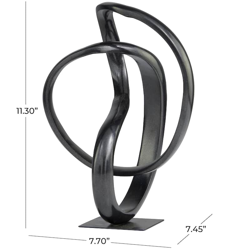 Minimalist Aluminum Metal Abstract Sculpture - Gold or Dark Gray