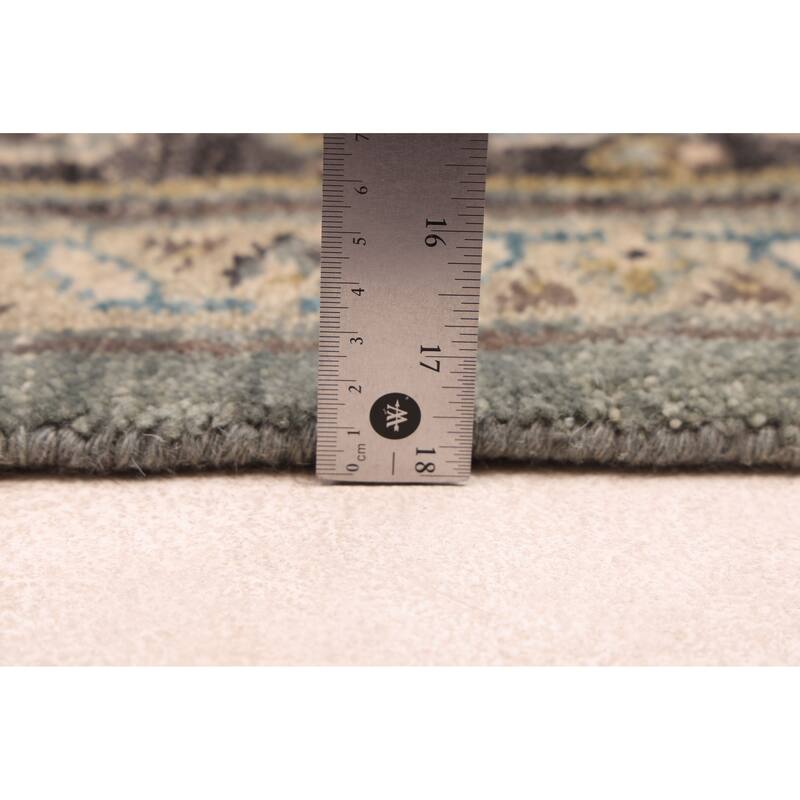 ECARPETGALLERY Hand-knotted Finest Agra Jaipur Teal Wool Rug - 7'11 x 9'7