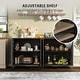 preview thumbnail 5 of 22, 61" Large Buffet Sideboard Cabinet with 4 Fluted Doors and Storage - 61x15.7x31.5in
