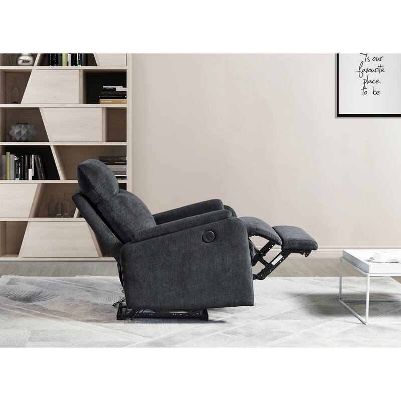 Modern Power Recliner Single Chair with USB Port, High Back Support, Easy Clean Upholstery for Living Room or Bedroom