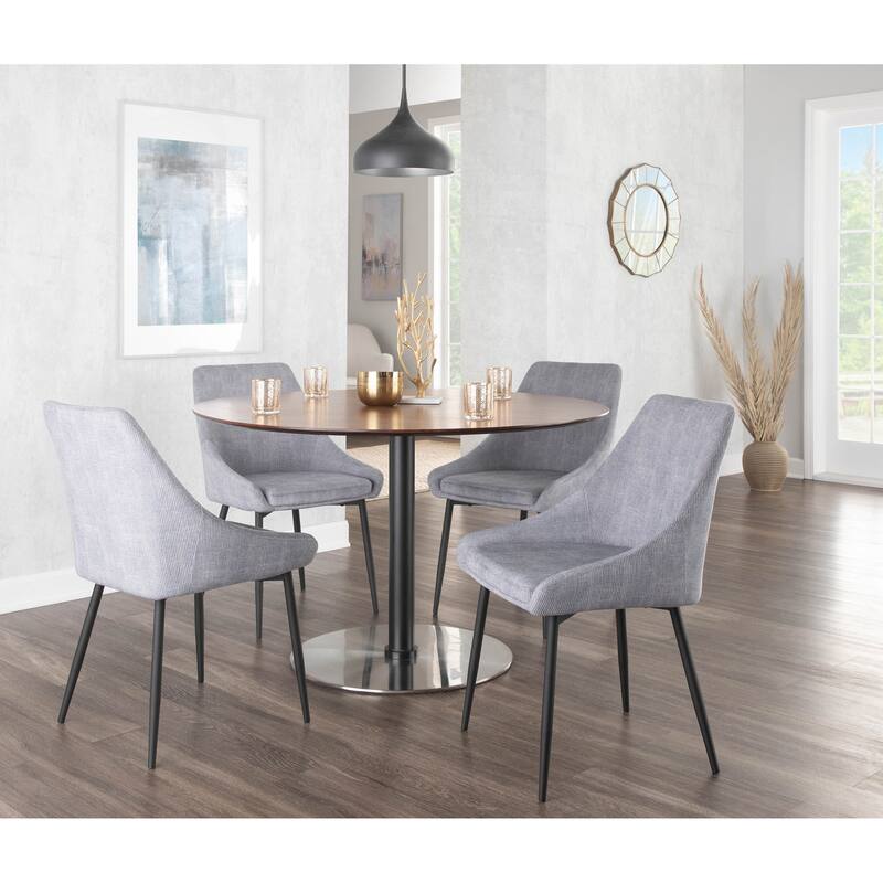Silver Orchid Alba Upholstered Dining Chair with Black Metal Finish - Set of 2
