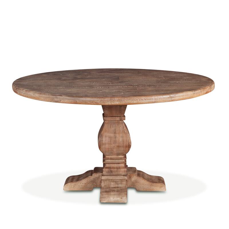 Pengrove 48-Inch Round Mango Wood Dining Table - Oak