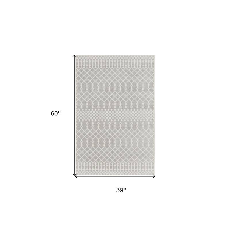 HomeRoots Moroccan Bohemian Rectangle Area Rug - 60.00 in. x 39.00 in. x 0.25 in.