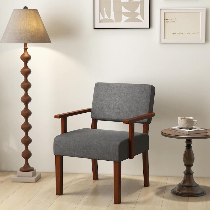 Costway 2PCS Linen Accent Chair Living Room Chair with Soft Padded - See Details