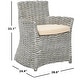 preview thumbnail 6 of 6, SAFAVIEH Dining Rural Woven St. Thomas Wicker Washed out Grey Arm Chair - 28" W x 24" D x 33" H