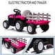 preview thumbnail 6 of 6, Kids' Electric Excavator Vehicle: Pink 12V Toy Tractor with Trailer and Music