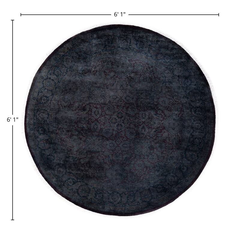 Fine Vibrance One-of-a-Kind Hand-Knotted Area Rug - Brown, 6' 1" x 6' 1" - 6' 1" x 6' 1"