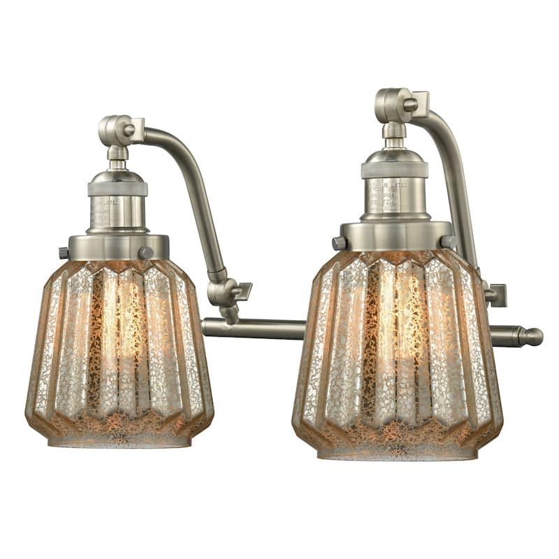 Innovations Lighting Chatham 2 Light 18" Wide Bathroom Vanity Light - Satin Brushed Nickel / Mercury Fluted