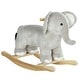 preview thumbnail 1 of 8, Rocking Horse, Kids Rocking Animal, Elephant Rocker with Realistic Sounds, Plush Ride on Toy for Years 2-4, Gray Gray
