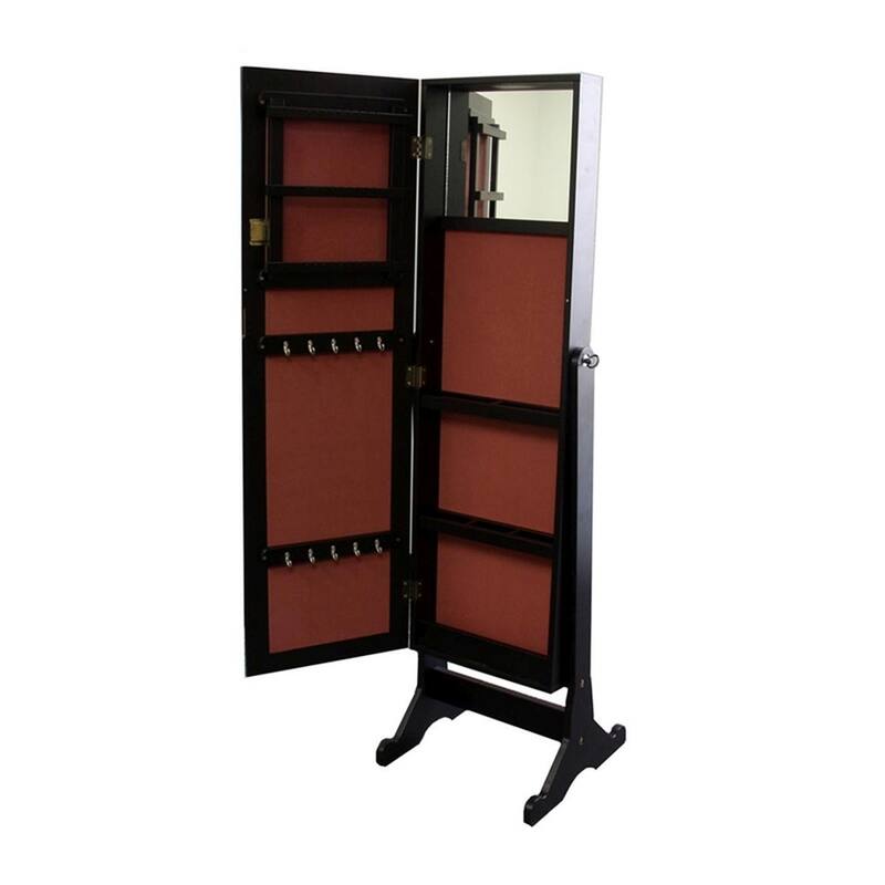 HomeRoots 57" Painted Rectangle Cheval Standing Mirror Freestanding With Frame - 44