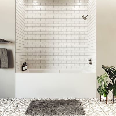 Voltaire 72" x 36" Left-Hand Drain Alcove Bathtub with Apron and Armrest - 72x36 Left
