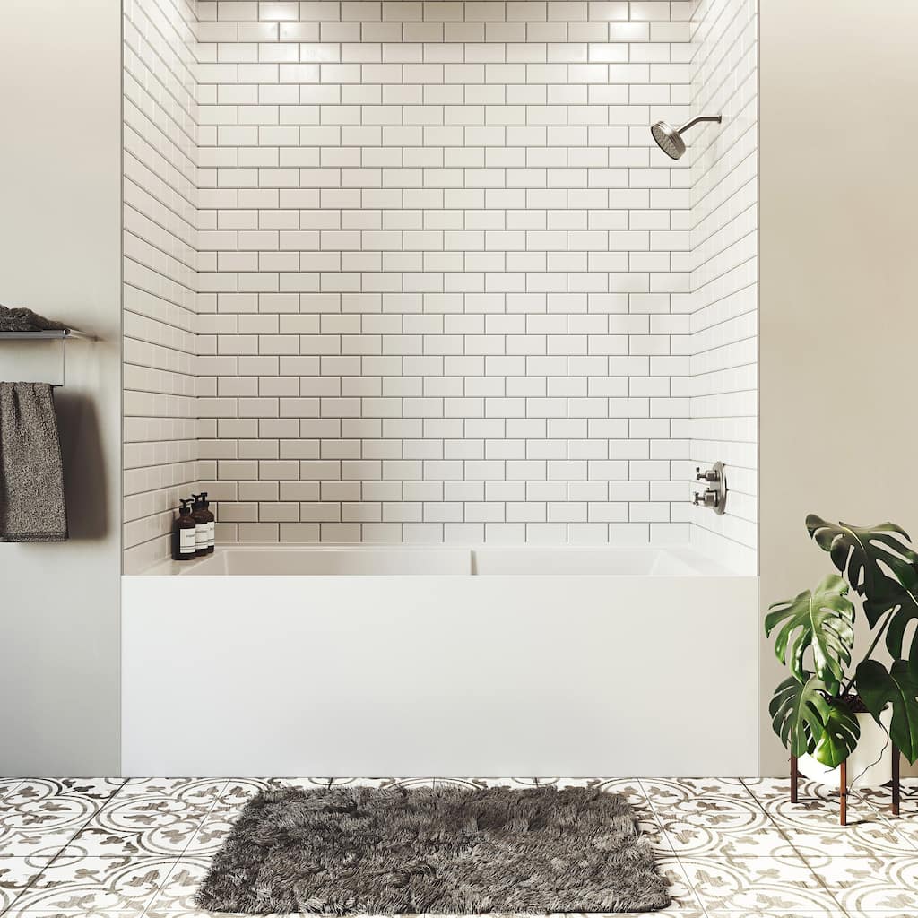 Voltaire 72" x 36" Left-Hand Drain Alcove Bathtub with Apron and Armrest - 72x36 Left