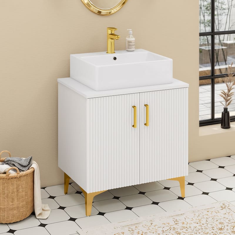 Moasis 24 Inch/30Inch Bathroom Vanity Storage Cabinet Vanity with Counter Top Sink - 24"