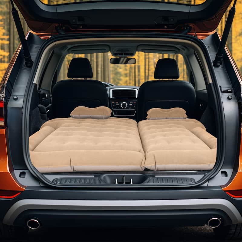 Inflatable Mattress - Car Air Mattress for SUV or Tent with Aux Outlet Pump and 2 Inflatable Pillows by Wakeman Outdoors