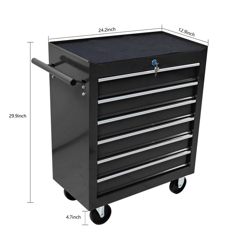 6 Drawers Multifunctional Tool Cart With Wheels