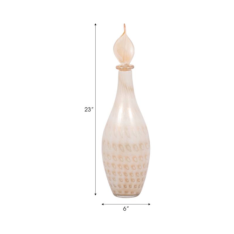 Sagebrook Home Meira Leaf Topper Glass Vase - Exquisite Design for Modern Homes - Durable & Elegant Decor