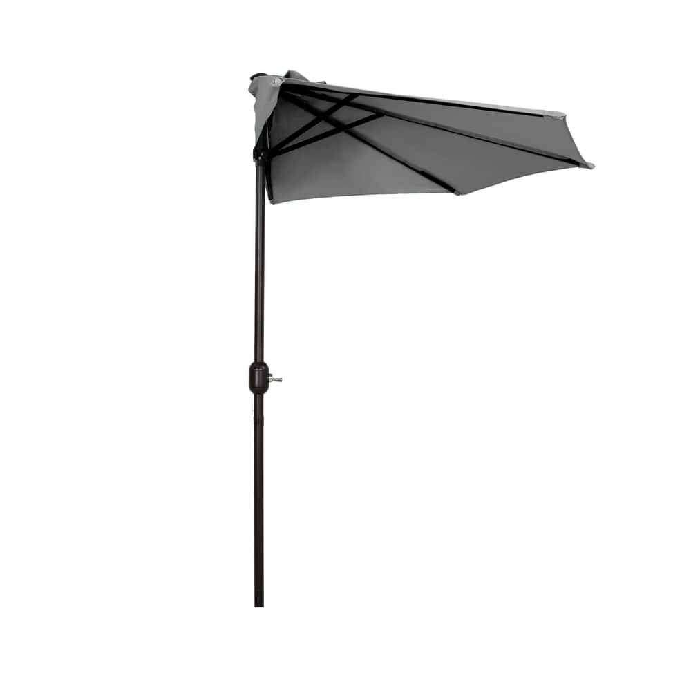 9' Sutton Half Round All-Weather Crank Patio Umbrella