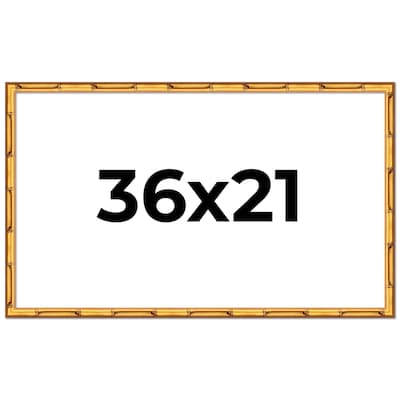 36x21 Frame Gold Bamboo Picture Frame Modern Photo Frame Includes UV Acrylic Shatter Guard Front Acid Free Foam Backing Board