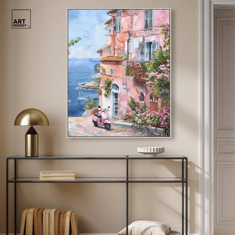 Lush Coastal Villa II Canvas by Art Remedy
