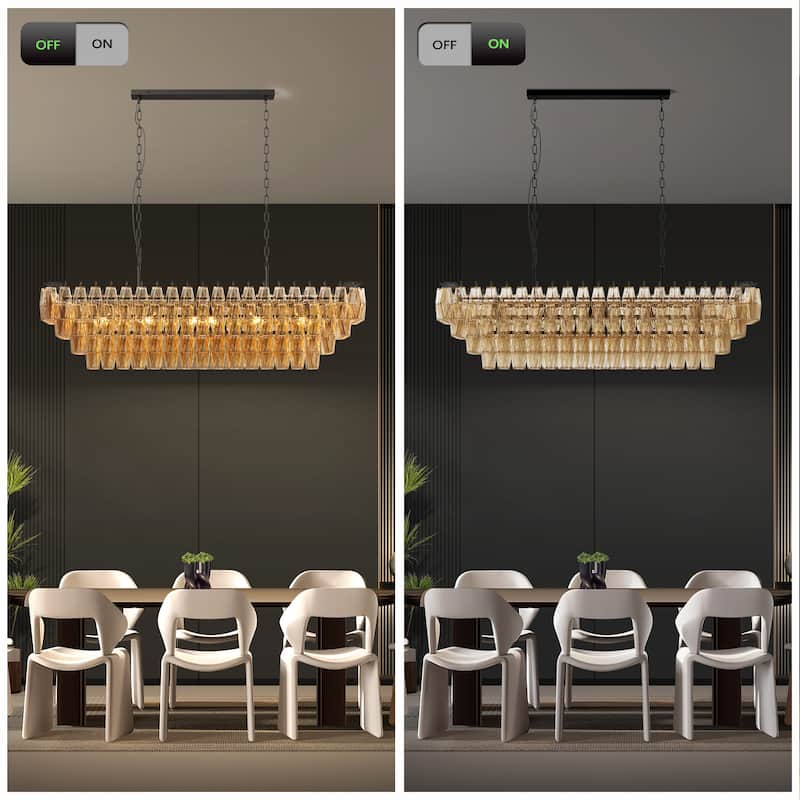 54-Inch 12-Light Rectangular Chandelier