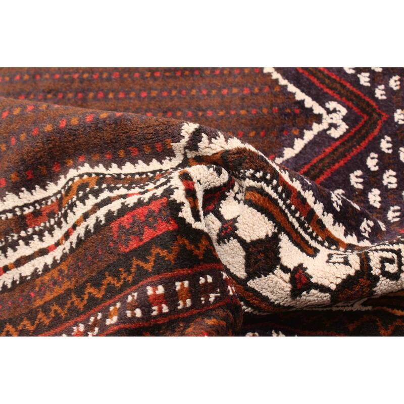 ECARPETGALLERY Hand-knotted Teimani Dark Brown Wool Rug - 2'11 x 4'7