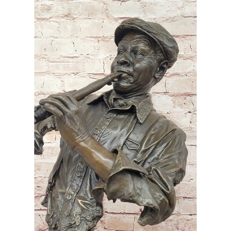 Jazz Clarinet Player Bronze Bust Sculpture - Mid-Century Music Art