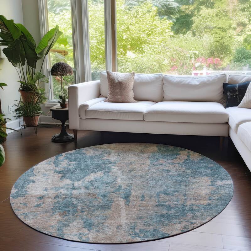 Alfina Unique Abstract Weather Resistant Classic Meets Modern Outdoor Rug
