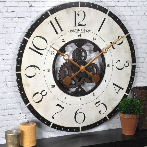 Shop Firstime Co Carlisle Gears Wall Clock American Crafted Multi Color Wood 27 X 2 X 27 In 27 X 2 X 27 In Overstock 18550065