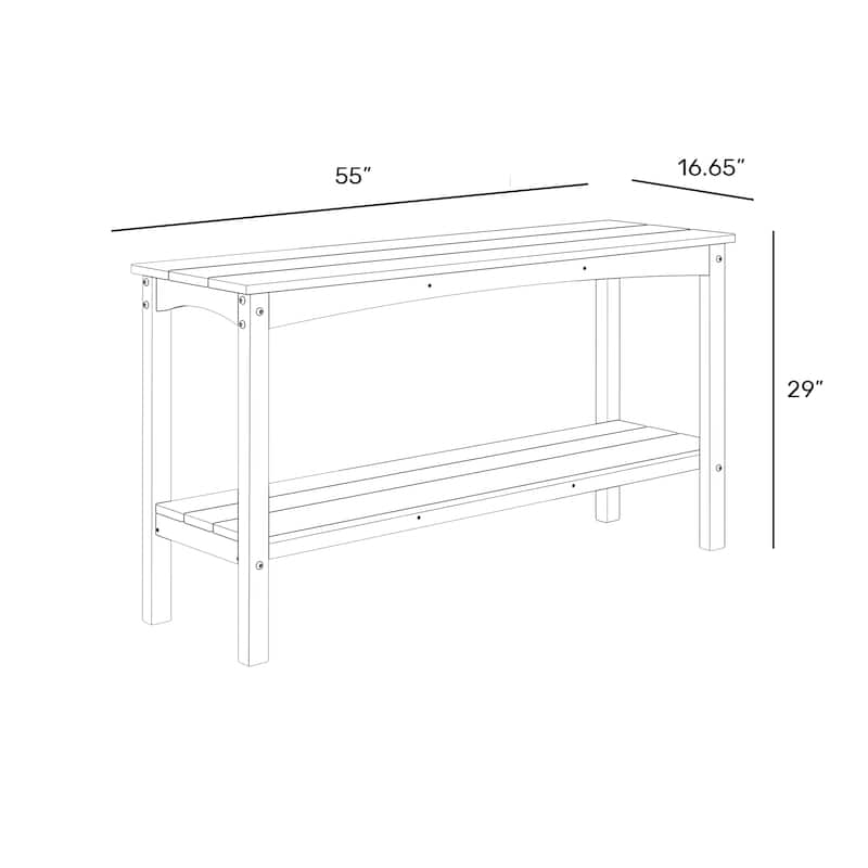 Laguna Hdpe All Weather Outdoor Patio Two Shelf Table