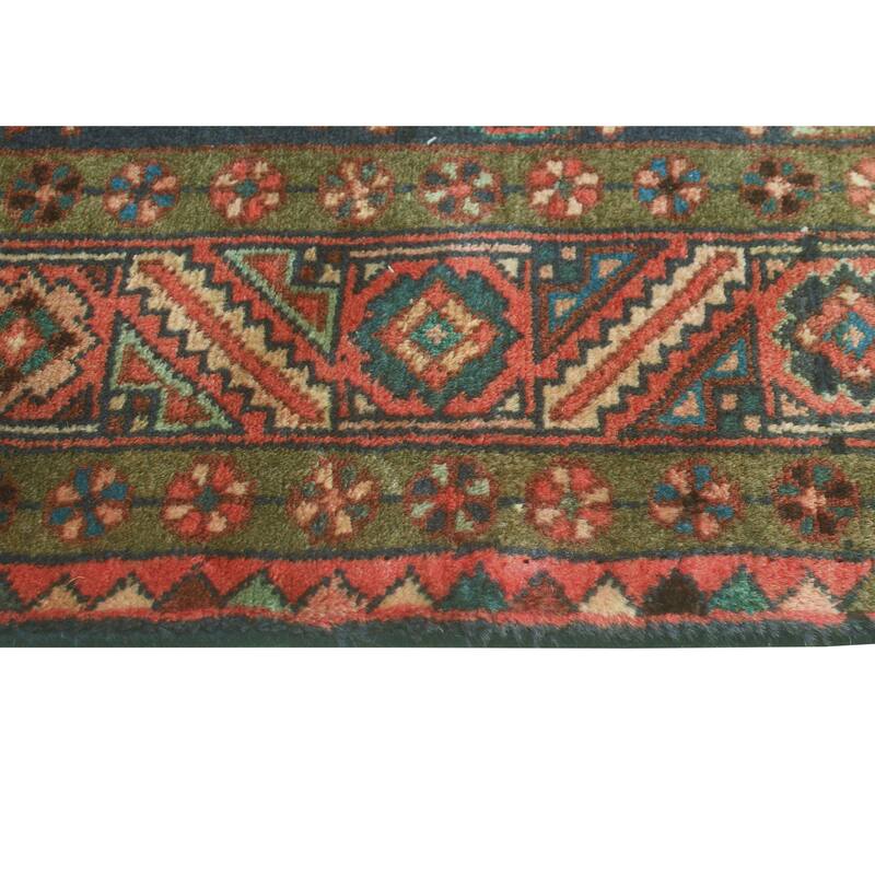 Fine Vintage Distressed Boulus Blue/Rust Runner - 3'9" x 10'9"